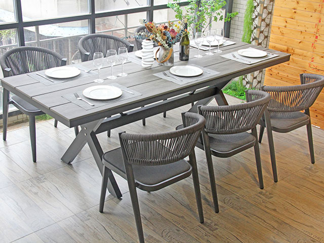 Black sleek garden dining set