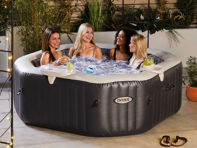 Aldi inflatable hot tub, octagon shaped, black