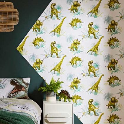 dunelm dinosaur bedroom wallpaper