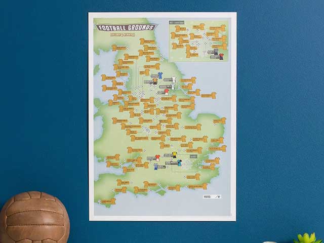 man cave gifts for Fathers Day ideas football map