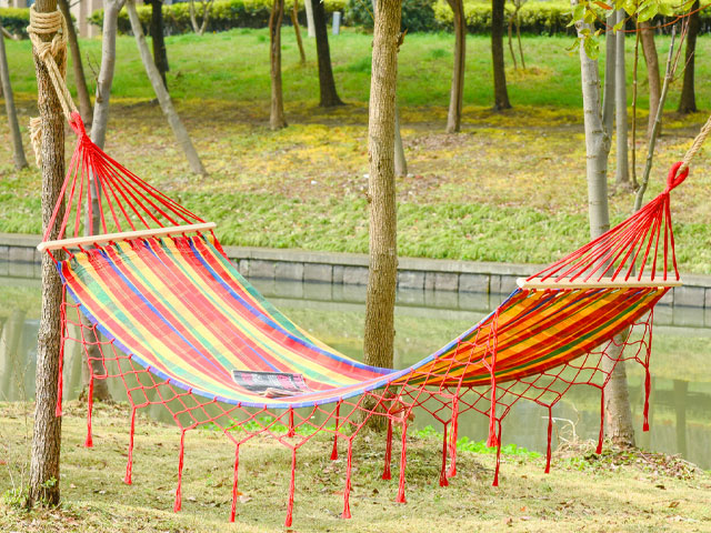 rainbow hammock for Pride party comedowns