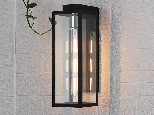 Garden light wall light in polished chrome