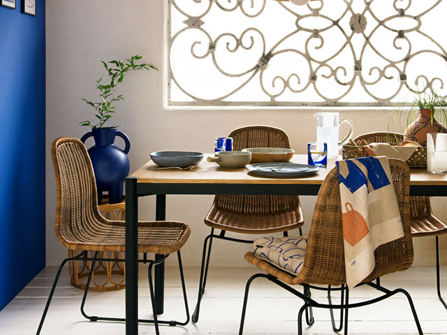 Try rattan to evoke the coastal feel 