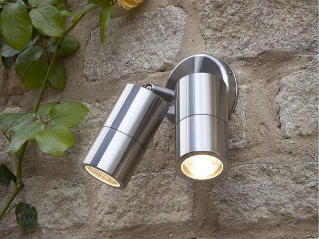 Silver wall spotlight garden lights