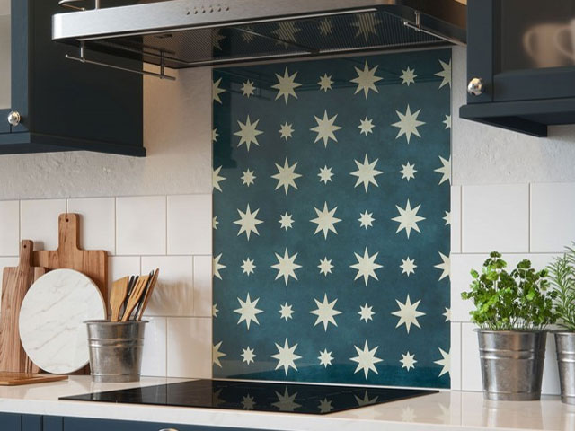 Jasper Indigo glass splashback from splashback.co.uk