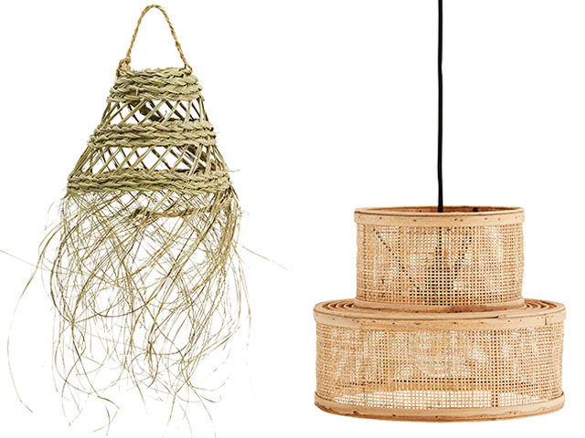 natural textured pendant lights for a neutral decor scheme