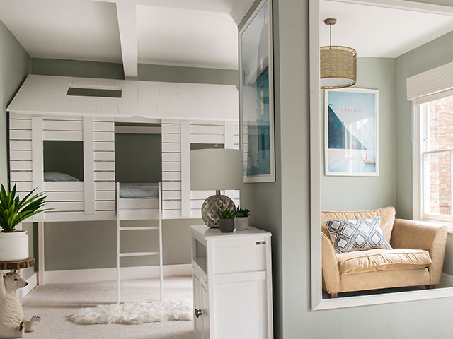 The calm muted tones create a relaxed feel in the children's rooms