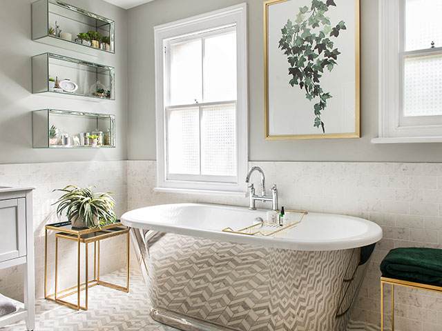 Large Edwardian windows flood in plenty of natural light in the family bathroom