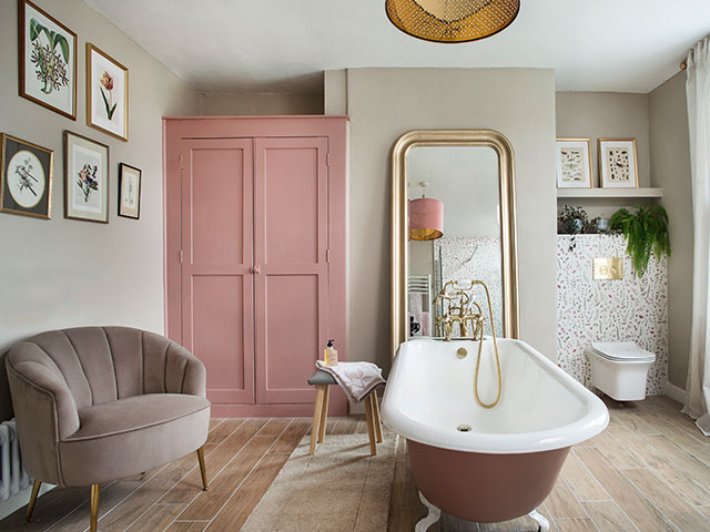 Victorian bathroom makeover with countryside views