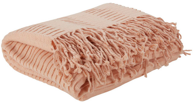 pink throw with tassels from homesense