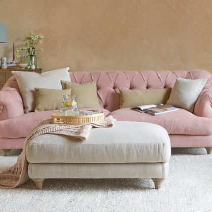 pink squishy chesterfield sofa from loaf