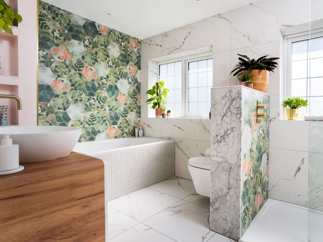 Hanna Merrett's bathroom renovation with false wall for floating toilet