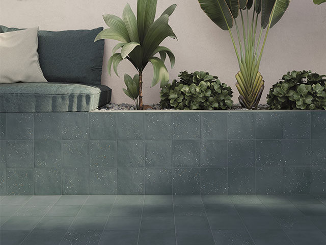 Biophilic design features the blues in these outdoor tiles