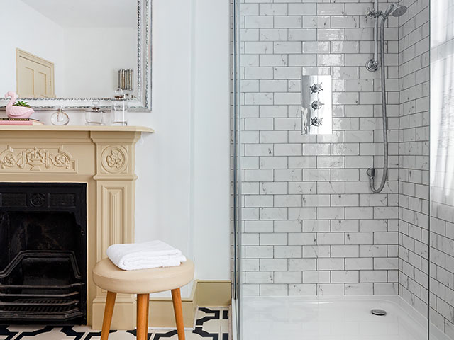 period bathroom with modern shower fitting and tiles