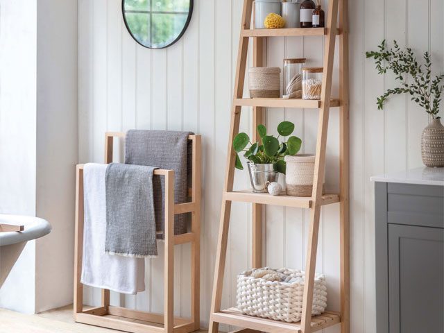 Sleek Slimline Grey Rattan Bathroom Storage Cabinet