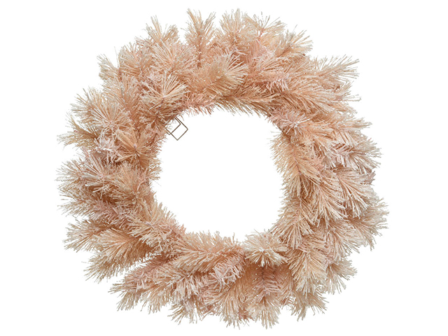 Eschew the classic Christmas wreath with this chic blush number