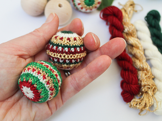 Crochet your own baubles with this easy to make kit