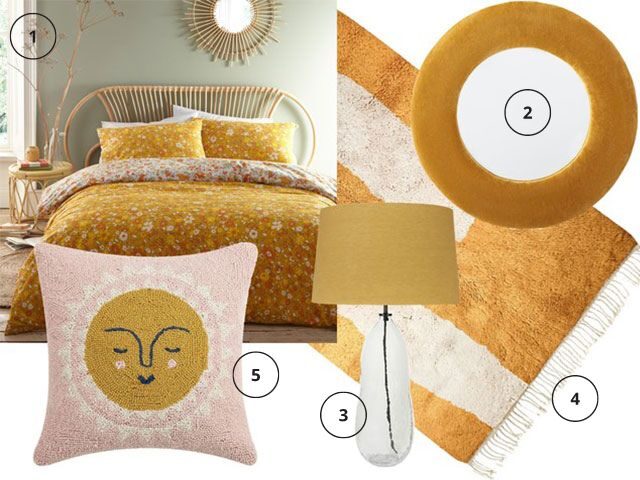 yellow bedroom accessories