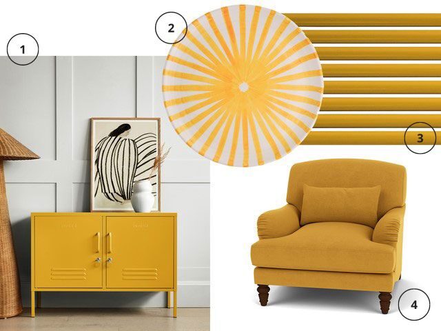 yellow living room accessories