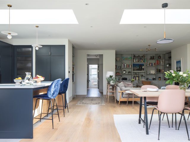 open plan kitchen diner and living room