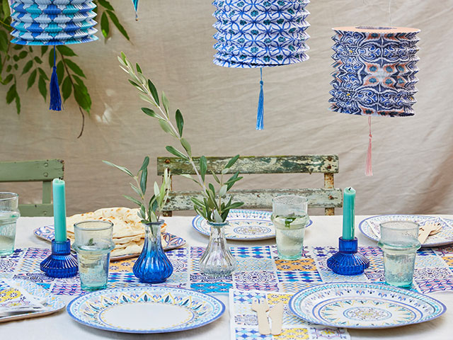 Add these colourful, fun paper lanterns to your alfresco dining set up