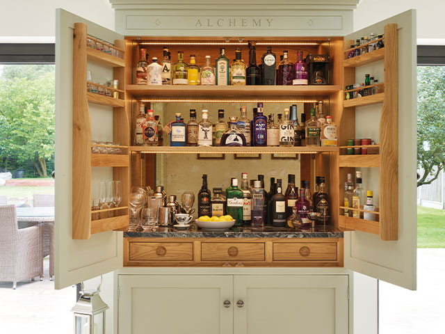 The brilliant bar is tucked away