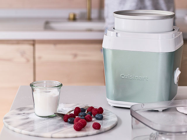 Frozen yoghurt, granita and sorbet is a dream to make in this ice cream maker