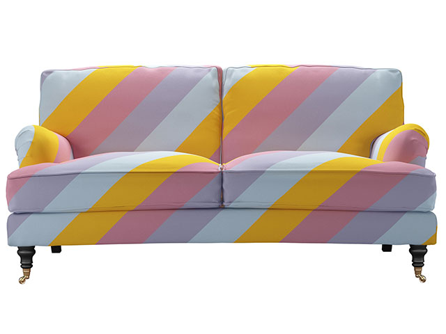 Bright striped cotton sofa