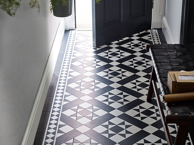 Tiled hallway