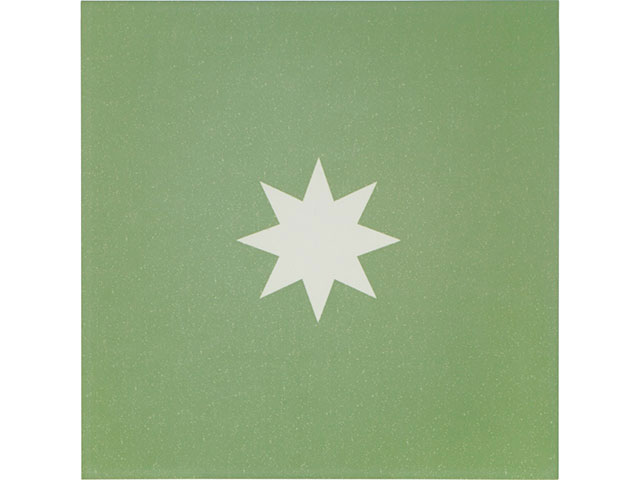 Summer green tile on white background