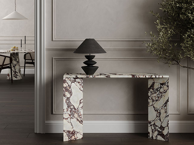 Hallway side table in marble pattern