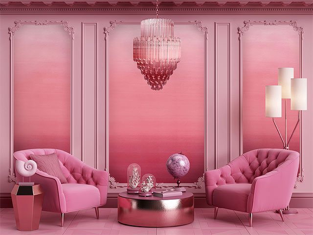 This Avalana ombre wallpaper is the ultimate in Barbiecore