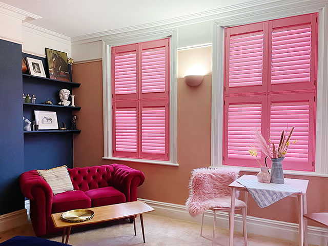 Add a barbiecore pop of pink with shutters
