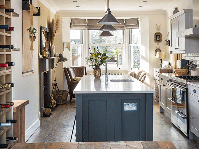 A new island is a focal point of the kitchen