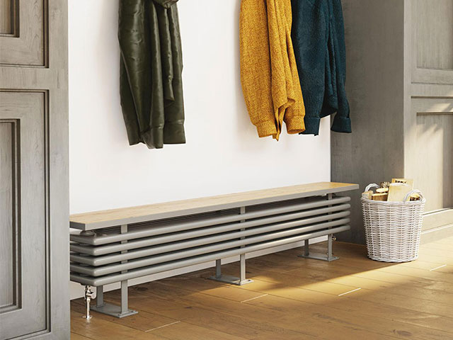 Perfect for putting your boots on, this heating system doubles as a bench and a radiator