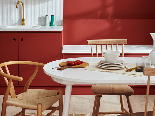 Colour drench your walls with this warm, fruity red shade