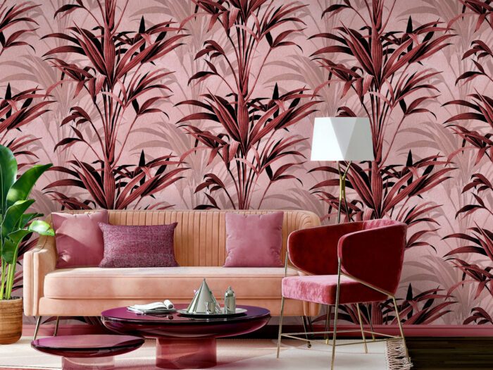 Avalana Design Wild Grasses Crimson wallpaper