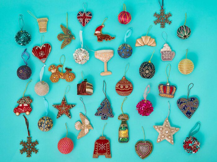 The popularity of embellished Christmas tree decorations is high