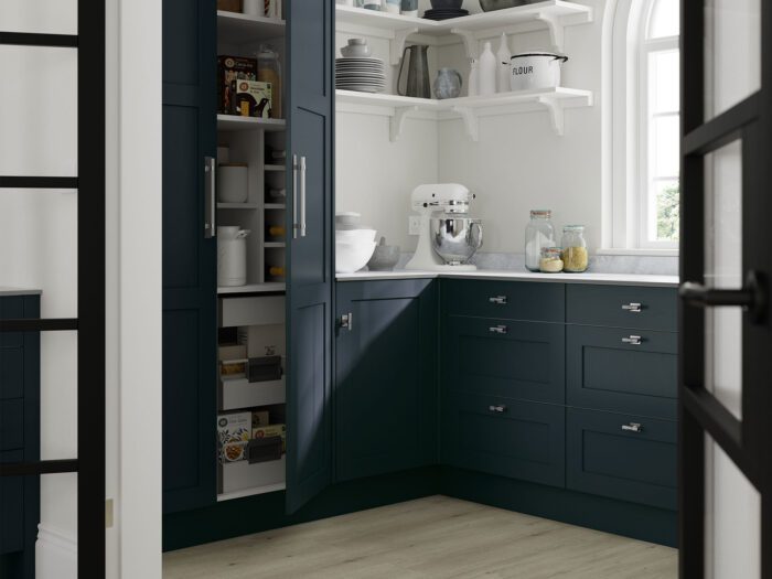 Concealed pantries and workspaces in kitchen layout ideas
