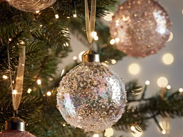 pink Christmas baubles