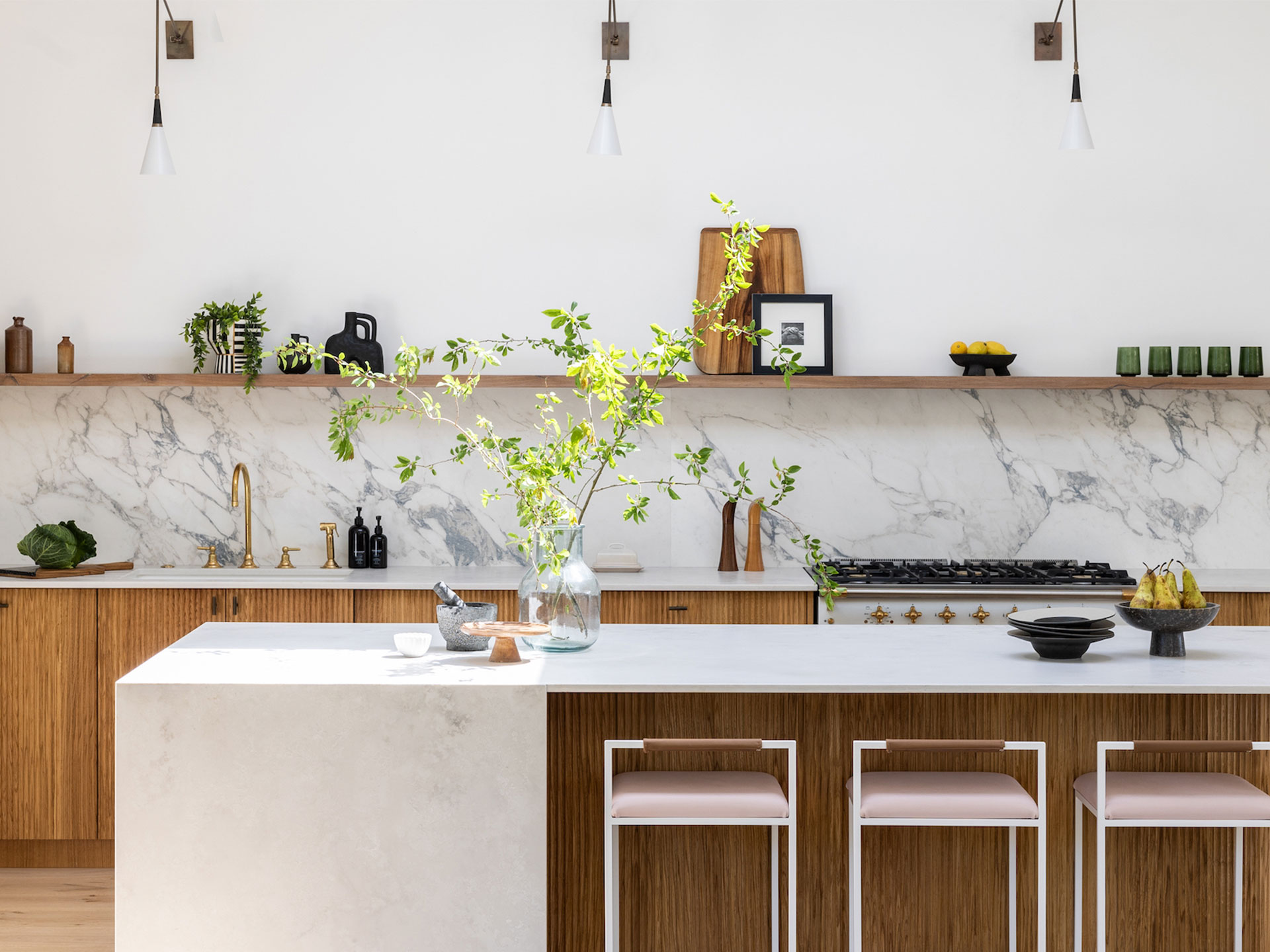 Add a matching backsplash to your quartz kitchen