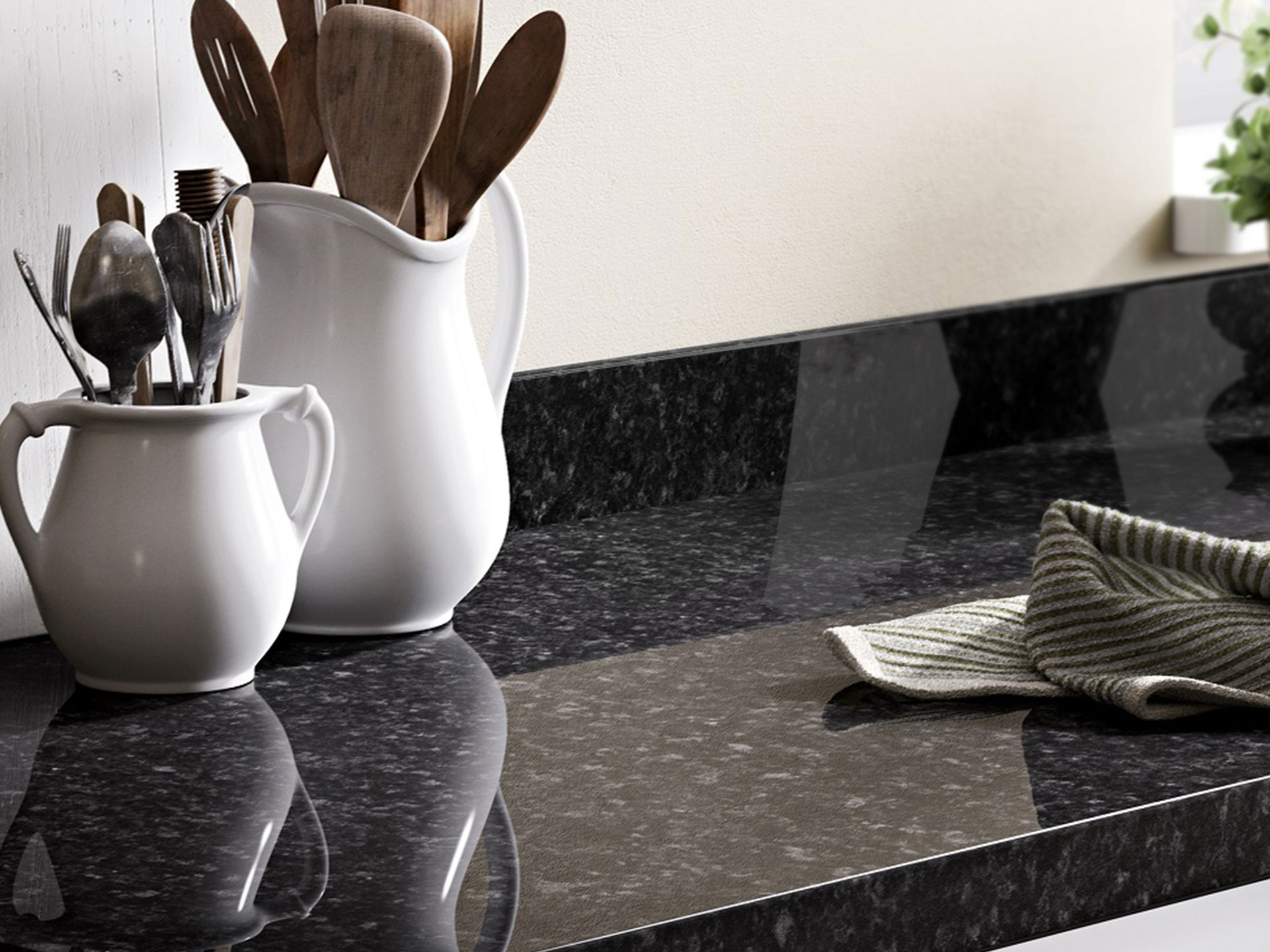 Sleek and shiny, polished granite will make your kitchen super stylish