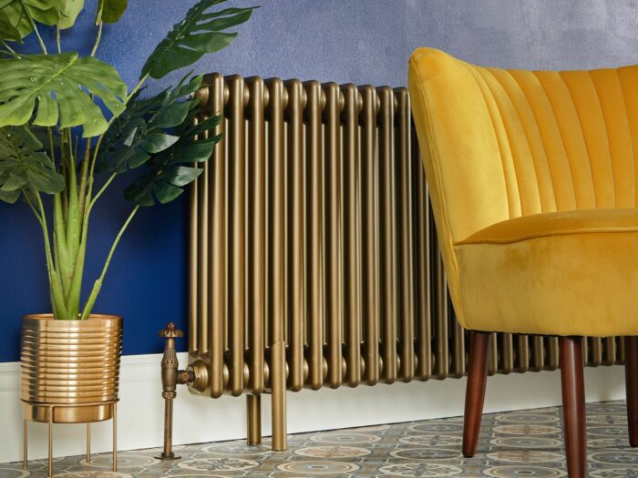 Milano Windsor Metallic Gold Horizontal Traditional Column Radiator