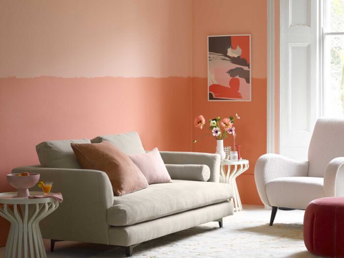 Mix two shades of peach on your walls