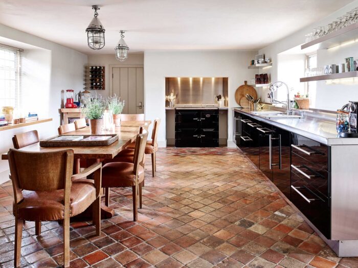 Reclaimed tiles will give your sustainable kitchen depth and texture