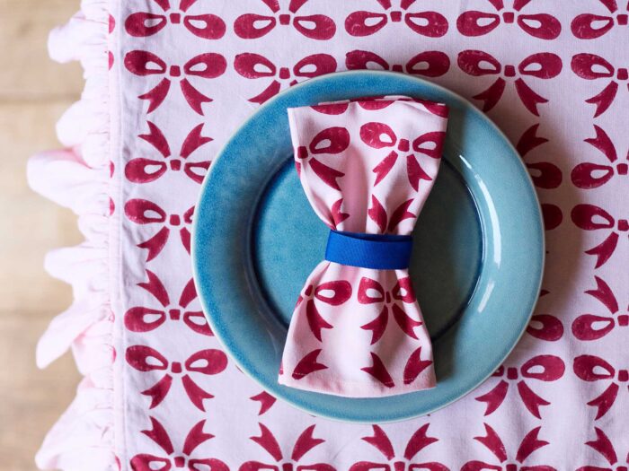 Molly Mahon has a beautiful range of pink and red tablecloths that are perfect for Valentine's Day and every day after