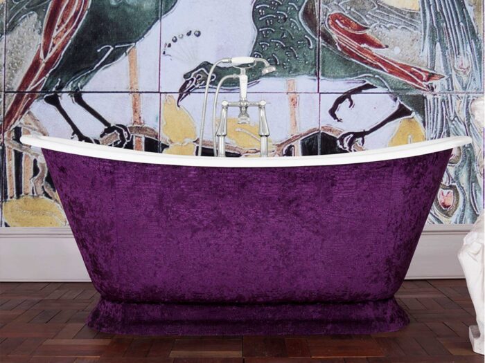 Why not opt for a bright purple bath