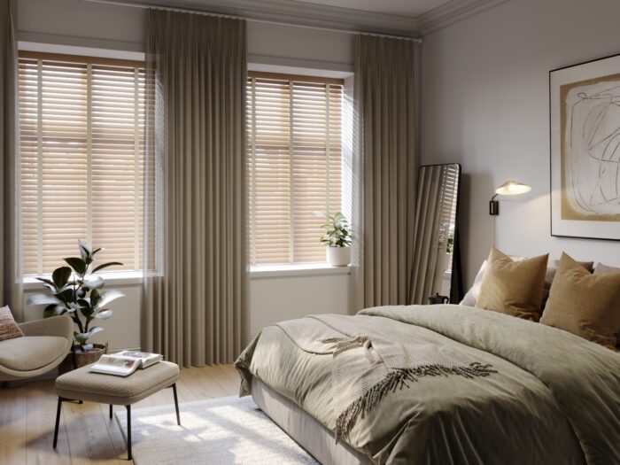 Swift Direct Blinds-Bedroom wooden blinds