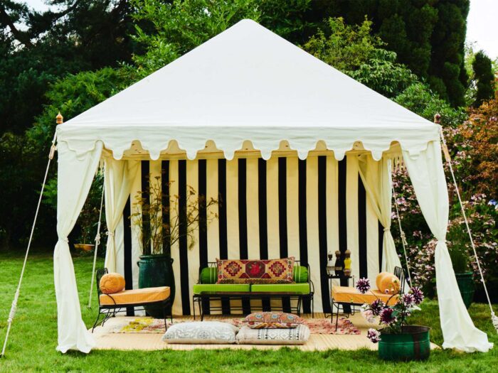 Think of adding a stylish pop-up outdoor garden room