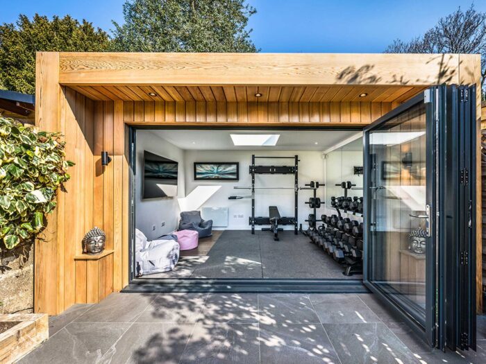 A real luxury is having a gym at home in your garden room